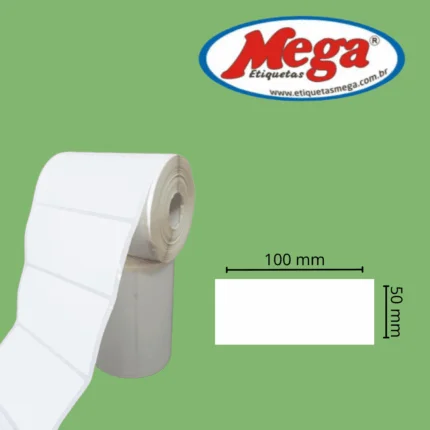 Etiqueta 100x50 / 10X5 Papel Térmico c/ 25mts caixa c/12 Unds