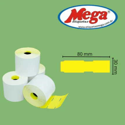 Etiqueta Gondola Couche Amarelo 80x30x30 sem Adesivo caixa c/ 12 unidades