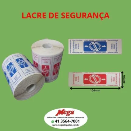 Etiqueta Lacre de Segurança 104x30 Etiqueta Térmica